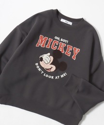 別注 Disney(ディズニー)キャラクターサガラ刺繍スウェットトレーナー(裏起毛)ミッキーマウス ミニーマウス