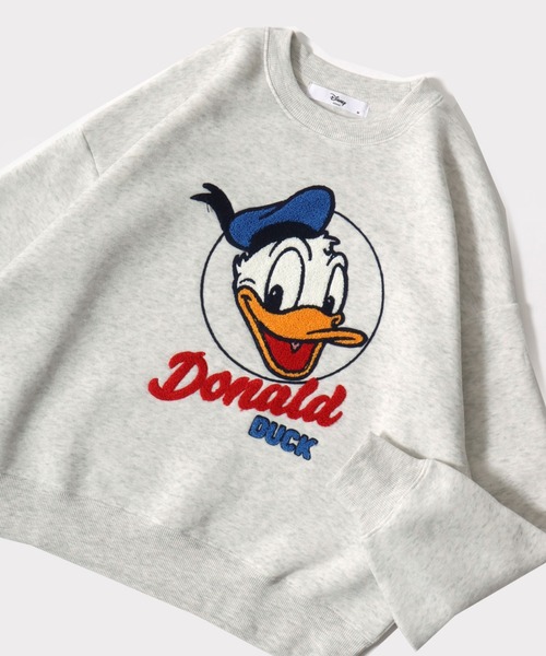 Disney(ディズニー)の「別注 Disney(ディズニー)キャラクターサガラ刺繍スウェットトレーナー(裏起毛)ミッキーマウス ミニーマウス(スウェット・レディース・パープル/グレー系その他/ブラック系1/ライトピンク・M/L)」の3枚目の写真