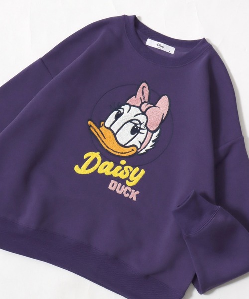Disney(ディズニー)の「別注 Disney(ディズニー)キャラクターサガラ刺繍スウェットトレーナー(裏起毛)ミッキーマウス ミニーマウス(スウェット・レディース・パープル/グレー系その他/ブラック系1/ライトピンク・M/L)」の4枚目の写真