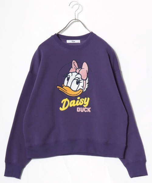 Disney(ディズニー)の「別注 Disney(ディズニー)キャラクターサガラ刺繍スウェットトレーナー(裏起毛)ミッキーマウス ミニーマウス(スウェット・レディース・パープル/グレー系その他/ブラック系1/ライトピンク・M/L)」の13枚目の写真