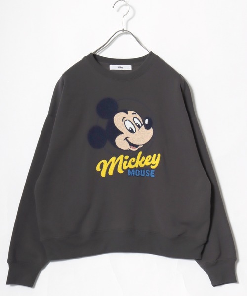 Disney(ディズニー)の「別注 Disney(ディズニー)キャラクターサガラ刺繍スウェットトレーナー(裏起毛)ミッキーマウス ミニーマウス(スウェット・レディース・パープル/グレー系その他/ブラック系1/ライトピンク・M/L)」の8枚目の写真
