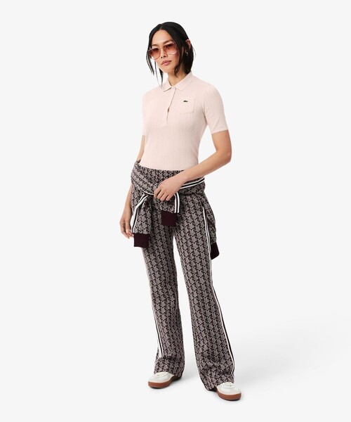 LACOSTE（ラコステ）の「透かし編みブランドネームロゴニットポロシャツ（ポロシャツ・レディース・オフホワイト/ライトピンク・34/36/38/40）」の9枚目の写真