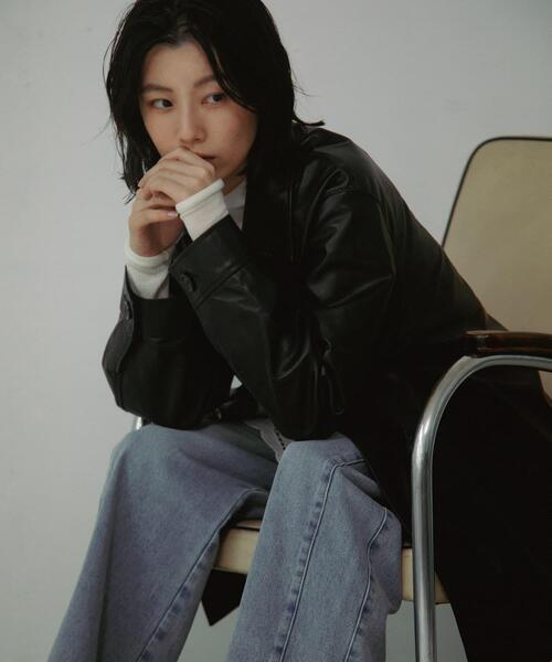 URBAN RESEARCH DOORS(アーバンリサーチドアーズ)の「Sheep Leather Jacket(その他アウター・レディース・ブラック・MEDIUM/SMALL)」の1枚目の写真