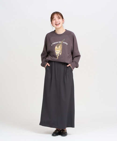 meeny miny(ミーニーマイニー)の「【よそんちの猫】キジトラ ラメプルオーバー(スウェット・レディース・チャコールグレー/ベージュ・S-M)」の13枚目の写真