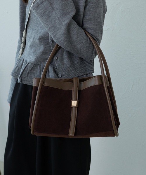 apres jour clair(アプレジュールクレア)の「【apres jour clair】2WAYデザインスウェードバッグ(ショルダーバッグ・レディース・ベージュ/ブラウン系その他/ブラック・フリ-)」の8枚目の写真