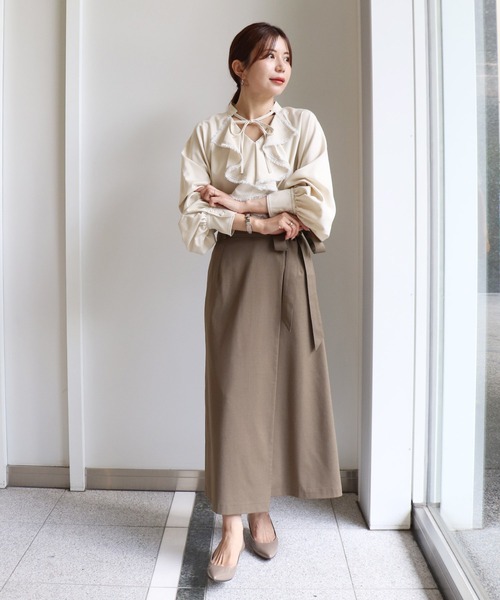 Sirin(シリン)の「ラップ風タイトスカート(スカート・レディース・ブラウン/ブラック/ブラウン系その他・X-SMALL/SMALL)」の8枚目の写真