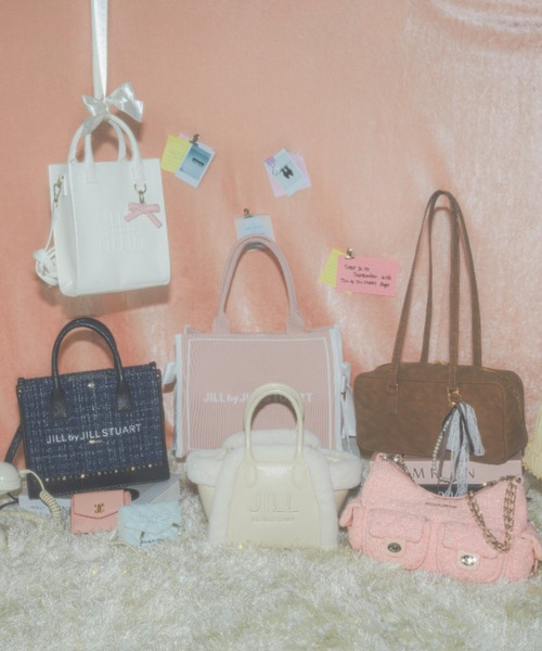 JILL by JILL STUART（ジルバイジルスチュアート）の「サイドリボンニットトートバッグ（ショルダーバッグ・レディース・ブラック/ピンク・FREE）」の21枚目の写真
