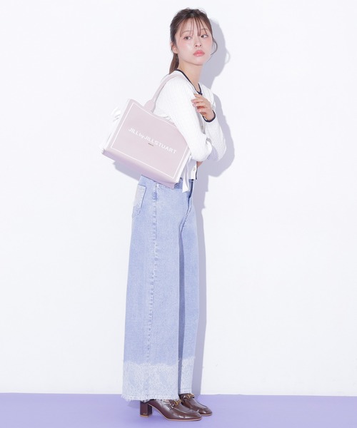 JILL by JILL STUART（ジルバイジルスチュアート）の「サイドリボンニットトートバッグ（ショルダーバッグ・レディース・ブラック/ピンク・FREE）」の8枚目の写真