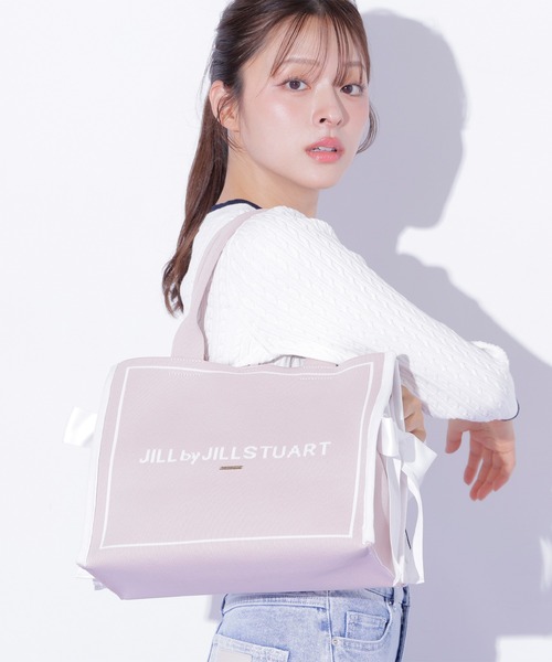 JILL by JILL STUART（ジルバイジルスチュアート）の「サイドリボンニットトートバッグ（ショルダーバッグ・レディース・ブラック/ピンク・FREE）」の7枚目の写真