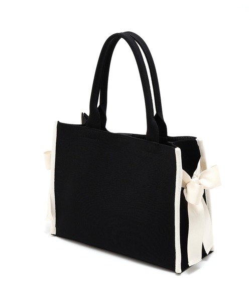 JILL by JILL STUART（ジルバイジルスチュアート）の「サイドリボンニットトートバッグ（ショルダーバッグ・レディース・ブラック/ピンク・FREE）」の11枚目の写真