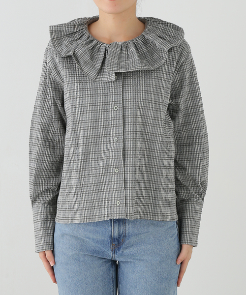 IENA(イエナ)の「MAISON GUILLEMETTE/メゾンギヨメット CHLOESCOTTISH SH シャツ(シャツ/ブラウス・レディース・グレー・FREE)」の12枚目の写真