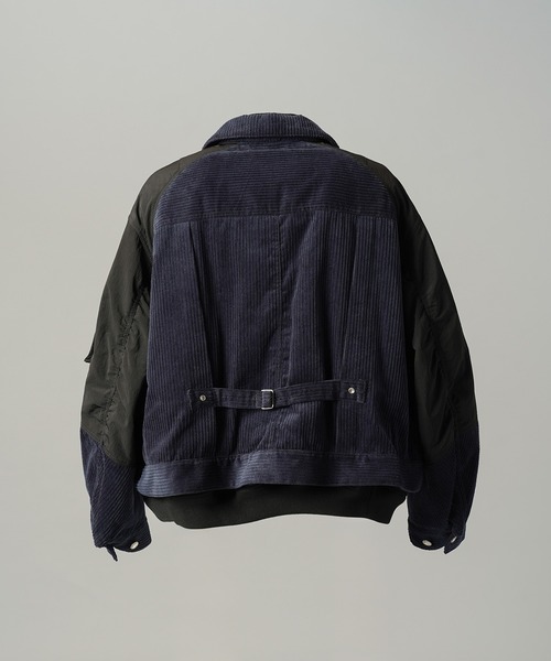 MAISON SPECIAL（メゾンスペシャル）の「《UNISEX》コーデュロイドッキングプライムオーバーレイヤリングトラッカージャケット/Corduroy Docking Prime-Over Layering Trucker Jacket【MAISON SPECIAL/メゾンスペシャル】（ブルゾン・メンズ・ネイビー/バーガンディー/ブラック・2/0/1）」の21枚目の写真