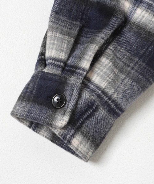 ITEMS URBANRESEARCH（アイテムズ アーバンリサーチ）の「シャギーチェック CPO シャツジャケット（カバーオール・メンズ・ブラック/ブラウン/ネイビー・MEDIUM/LARGE）」の8枚目の写真