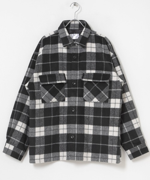 ITEMS URBANRESEARCH（アイテムズ アーバンリサーチ）の「シャギーチェック CPO シャツジャケット（カバーオール・メンズ・ブラック/ブラウン/ネイビー・MEDIUM/LARGE）」の5枚目の写真