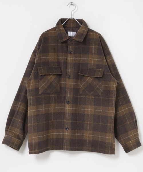 ITEMS URBANRESEARCH（アイテムズ アーバンリサーチ）の「シャギーチェック CPO シャツジャケット（カバーオール・メンズ・ブラック/ブラウン/ネイビー・MEDIUM/LARGE）」の9枚目の写真