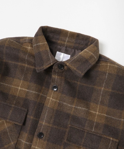 ITEMS URBANRESEARCH（アイテムズ アーバンリサーチ）の「シャギーチェック CPO シャツジャケット（カバーオール・メンズ・ブラック/ブラウン/ネイビー・MEDIUM/LARGE）」の10枚目の写真