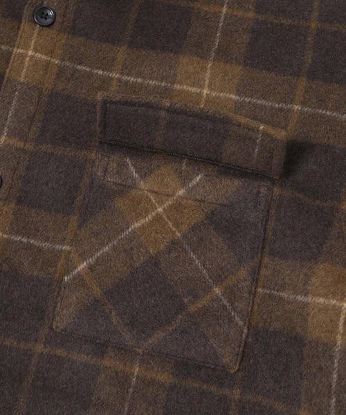 ITEMS URBANRESEARCH（アイテムズ アーバンリサーチ）の「シャギーチェック CPO シャツジャケット（カバーオール・メンズ・ブラック/ブラウン/ネイビー・MEDIUM/LARGE）」の11枚目の写真