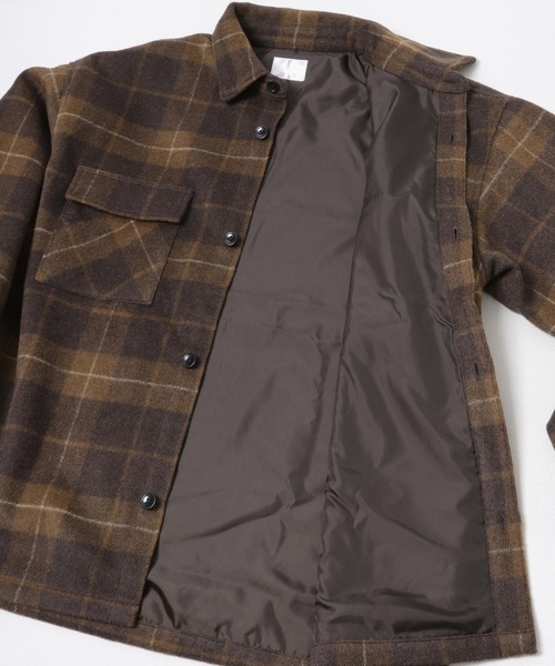 ITEMS URBANRESEARCH（アイテムズ アーバンリサーチ）の「シャギーチェック CPO シャツジャケット（カバーオール・メンズ・ブラック/ブラウン/ネイビー・MEDIUM/LARGE）」の13枚目の写真