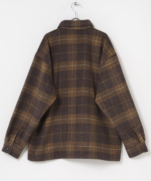 ITEMS URBANRESEARCH（アイテムズ アーバンリサーチ）の「シャギーチェック CPO シャツジャケット（カバーオール・メンズ・ブラック/ブラウン/ネイビー・MEDIUM/LARGE）」の14枚目の写真