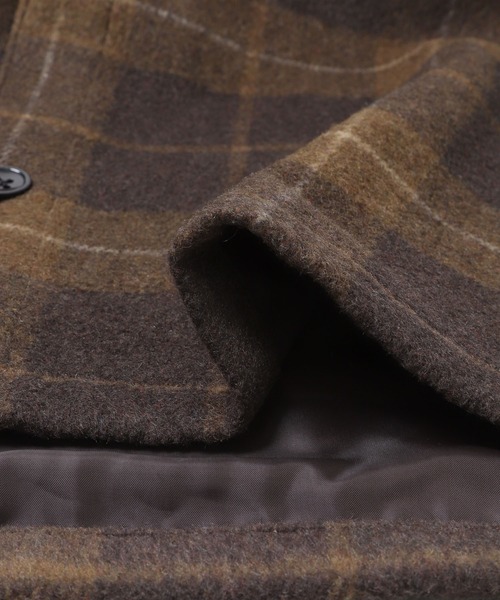 ITEMS URBANRESEARCH（アイテムズ アーバンリサーチ）の「シャギーチェック CPO シャツジャケット（カバーオール・メンズ・ブラック/ブラウン/ネイビー・MEDIUM/LARGE）」の4枚目の写真