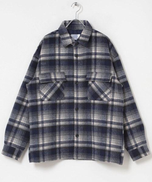 ITEMS URBANRESEARCH（アイテムズ アーバンリサーチ）の「シャギーチェック CPO シャツジャケット（カバーオール・メンズ・ブラック/ブラウン/ネイビー・MEDIUM/LARGE）」の7枚目の写真