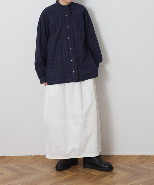 JOURNAL STANDARD LUXE(ジャーナルスタンダード ラックス)の「CLチェック フリルブラウス(シャツ/ブラウス・レディース・アイボリー/ネイビー・FREE)」の7枚目の写真