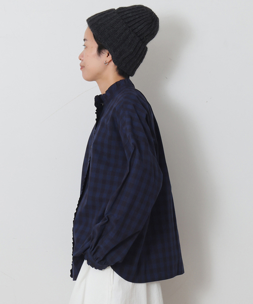 JOURNAL STANDARD LUXE(ジャーナルスタンダード ラックス)の「CLチェック フリルブラウス(シャツ/ブラウス・レディース・アイボリー/ネイビー・FREE)」の8枚目の写真