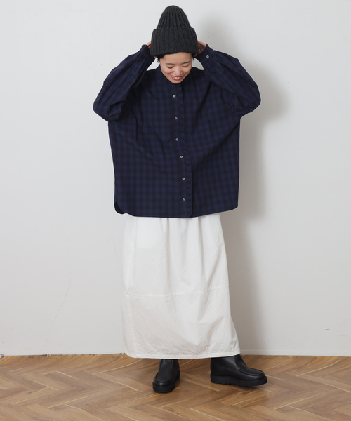 JOURNAL STANDARD LUXE(ジャーナルスタンダード ラックス)の「CLチェック フリルブラウス(シャツ/ブラウス・レディース・アイボリー/ネイビー・FREE)」の9枚目の写真