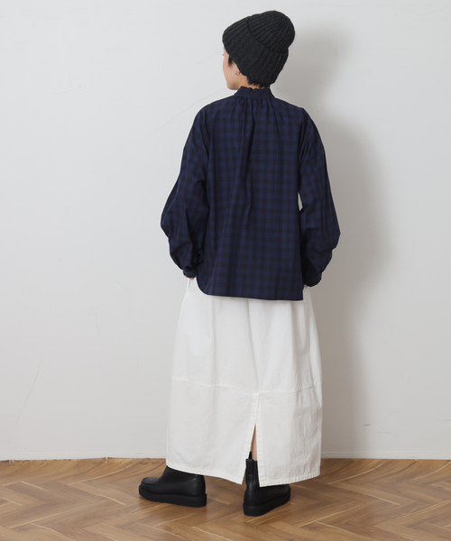 JOURNAL STANDARD LUXE(ジャーナルスタンダード ラックス)の「CLチェック フリルブラウス(シャツ/ブラウス・レディース・アイボリー/ネイビー・FREE)」の10枚目の写真