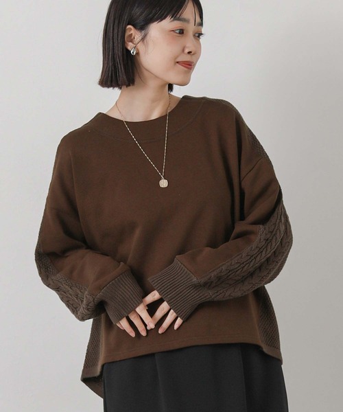 Gready Brilliant(グレディブリリアン)の「ケーブルドッキングプルオーバー(Tシャツ/カットソー・レディース・アイボリー/ブラウン/ブラック・38)」の3枚目の写真