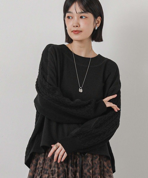 Gready Brilliant(グレディブリリアン)の「ケーブルドッキングプルオーバー(Tシャツ/カットソー・レディース・アイボリー/ブラウン/ブラック・38)」の2枚目の写真