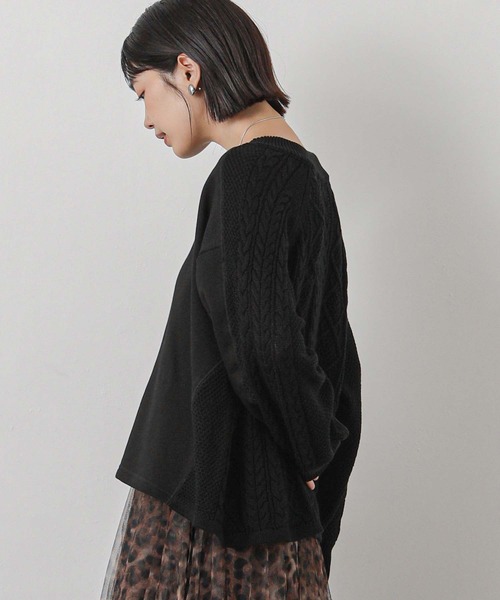 Gready Brilliant(グレディブリリアン)の「ケーブルドッキングプルオーバー(Tシャツ/カットソー・レディース・アイボリー/ブラウン/ブラック・38)」の4枚目の写真