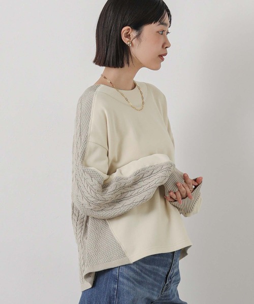 Gready Brilliant(グレディブリリアン)の「ケーブルドッキングプルオーバー(Tシャツ/カットソー・レディース・アイボリー/ブラウン/ブラック・38)」の22枚目の写真