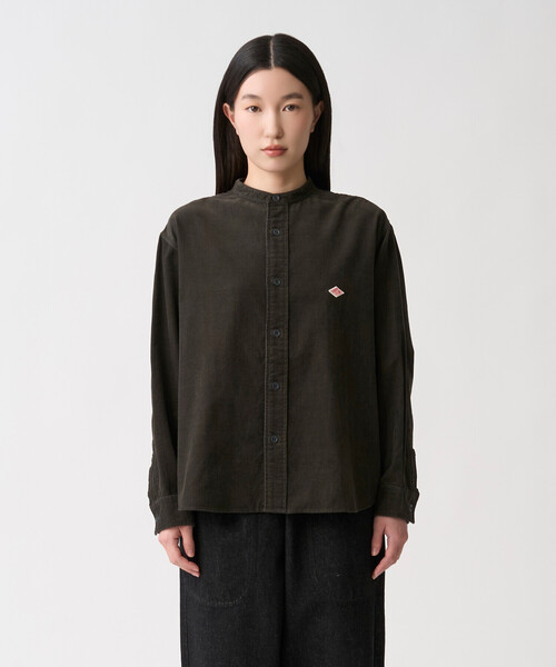 DANTON（ダントン）の「Women's Corduroy Band Collar Shirt（シャツ/ブラウス・レディース・チャコール/グレー/ベージュ/オレンジ/オフホワイト・38/36）」の6枚目の写真