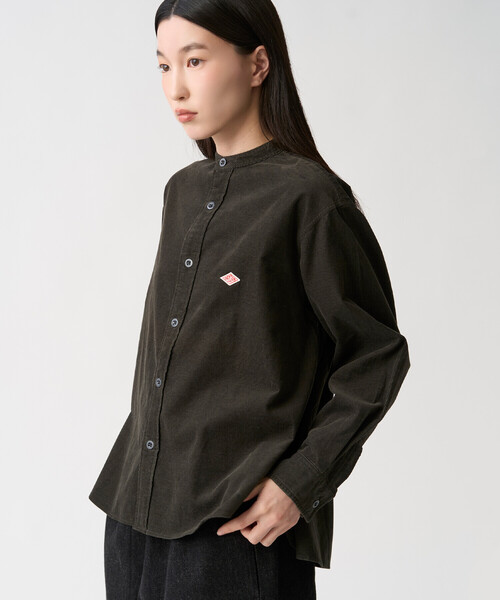 DANTON（ダントン）の「Women's Corduroy Band Collar Shirt（シャツ/ブラウス・レディース・チャコール/グレー/ベージュ/オレンジ/オフホワイト・38/36）」の9枚目の写真