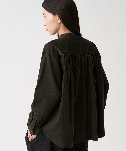 DANTON（ダントン）の「Women's Corduroy Band Collar Shirt（シャツ/ブラウス・レディース・チャコール/グレー/ベージュ/オレンジ/オフホワイト・38/36）」の8枚目の写真