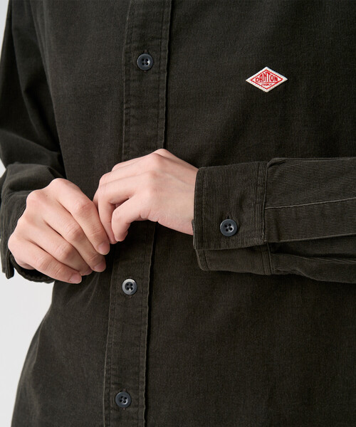 DANTON（ダントン）の「Women's Corduroy Band Collar Shirt（シャツ/ブラウス・レディース・チャコール/グレー/ベージュ/オレンジ/オフホワイト・38/36）」の7枚目の写真