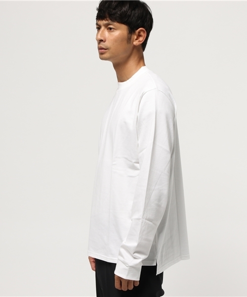CLANE（クラネ）の「HI-NECK BACK LONG TOPS（Tシャツ/カットソー・メンズ・ネイビー/ホワイト/ブラック・1/2）」の7枚目の写真