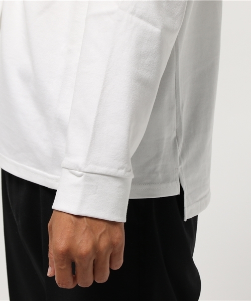 CLANE（クラネ）の「HI-NECK BACK LONG TOPS（Tシャツ/カットソー・メンズ・ネイビー/ホワイト/ブラック・1/2）」の4枚目の写真