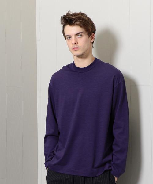 BEAUTY&YOUTH UNITED ARROWS(ビューティーアンドユースユナイテッドアローズ)の「<H>COTTON RAYON CREW LONG SLEEVE/カットソー ◆(Tシャツ/カットソー・メンズ・オリーブ/ネイビー/ホワイト/パープル・MEDIUM/LARGE/SMALL)」の4枚目の写真