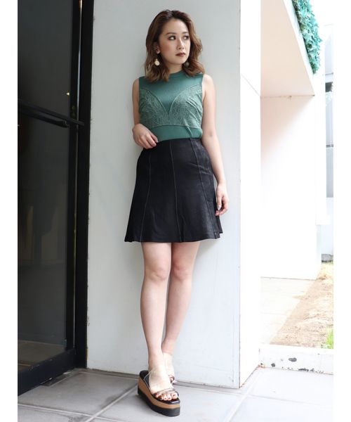 MURUA（ムルーア）の「フェイクスウェードミニスカート（スカート・レディース・オレンジ/ミント/ブラック・FREE）」の9枚目の写真