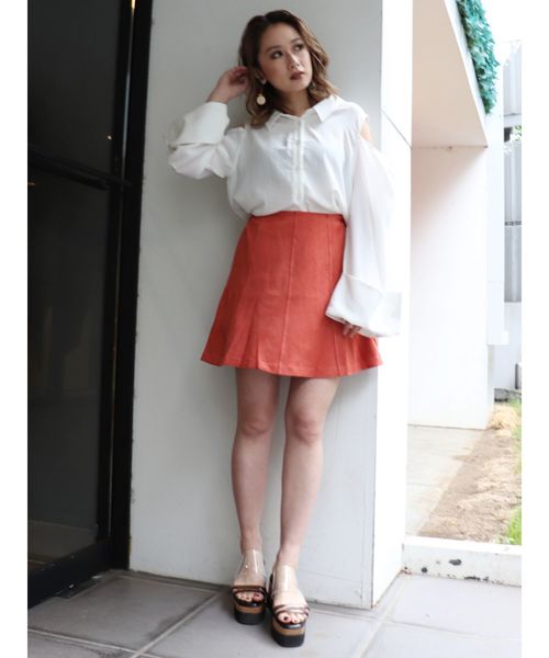 MURUA（ムルーア）の「フェイクスウェードミニスカート（スカート・レディース・オレンジ/ミント/ブラック・FREE）」の11枚目の写真