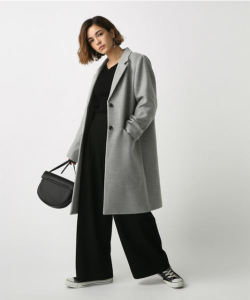 AZUL by moussy（アズールバイマウジー）の「ｽﾀﾝﾀﾞｰﾄﾞﾁｪｽﾀｰｺｰﾄ（チェスターコート・レディース・ブラック/ベージュ/トップグレー・SMALL/MEDIUM/LARGE）」の3枚目の写真