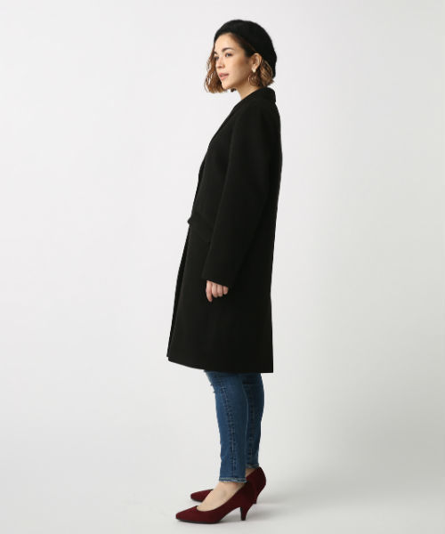 AZUL by moussy（アズールバイマウジー）の「ｽﾀﾝﾀﾞｰﾄﾞﾁｪｽﾀｰｺｰﾄ（チェスターコート・レディース・ブラック/ベージュ/トップグレー・SMALL/MEDIUM/LARGE）」の8枚目の写真