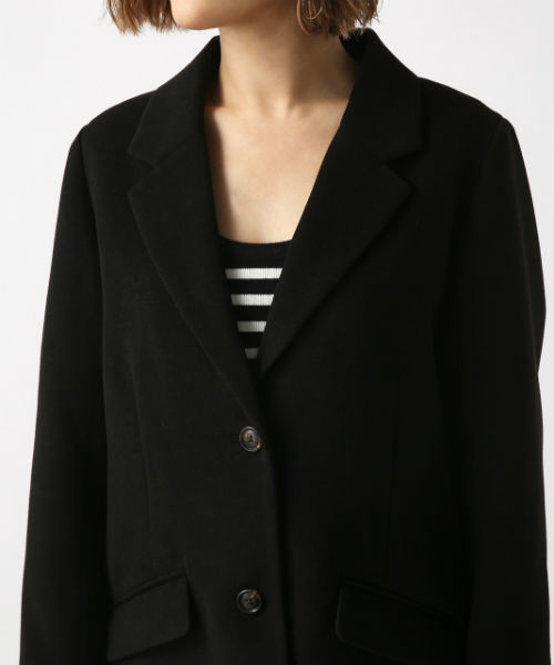 AZUL by moussy（アズールバイマウジー）の「ｽﾀﾝﾀﾞｰﾄﾞﾁｪｽﾀｰｺｰﾄ（チェスターコート・レディース・ブラック/ベージュ/トップグレー・SMALL/MEDIUM/LARGE）」の10枚目の写真