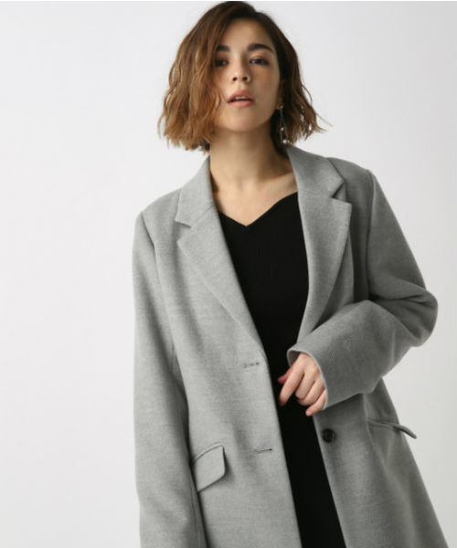 AZUL by moussy（アズールバイマウジー）の「ｽﾀﾝﾀﾞｰﾄﾞﾁｪｽﾀｰｺｰﾄ（チェスターコート・レディース・ブラック/ベージュ/トップグレー・SMALL/MEDIUM/LARGE）」の22枚目の写真