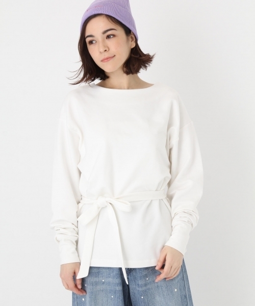 niko and...（ニコアンド）の「オリジナルスムーシーウラケベルトプルオーバー（Tシャツ/カットソー・レディース・ベージュ/オフホワイト/ネイビー・MEDIUM/LARGE）」の2枚目の写真