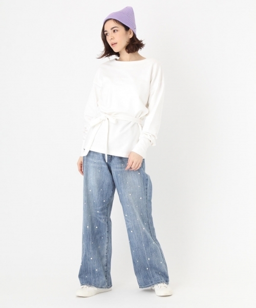 niko and...（ニコアンド）の「オリジナルスムーシーウラケベルトプルオーバー（Tシャツ/カットソー・レディース・ベージュ/オフホワイト/ネイビー・MEDIUM/LARGE）」の17枚目の写真