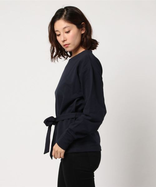 niko and...（ニコアンド）の「オリジナルスムーシーウラケベルトプルオーバー（Tシャツ/カットソー・レディース・ベージュ/オフホワイト/ネイビー・MEDIUM/LARGE）」の4枚目の写真