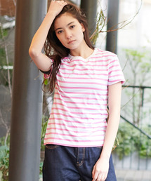 ストライプ クルーネックTシャツ
